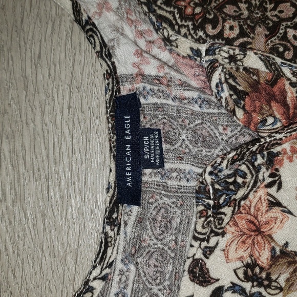 Cream and Brown Ruffled Tiered Tank Top - Picture 2 of 4